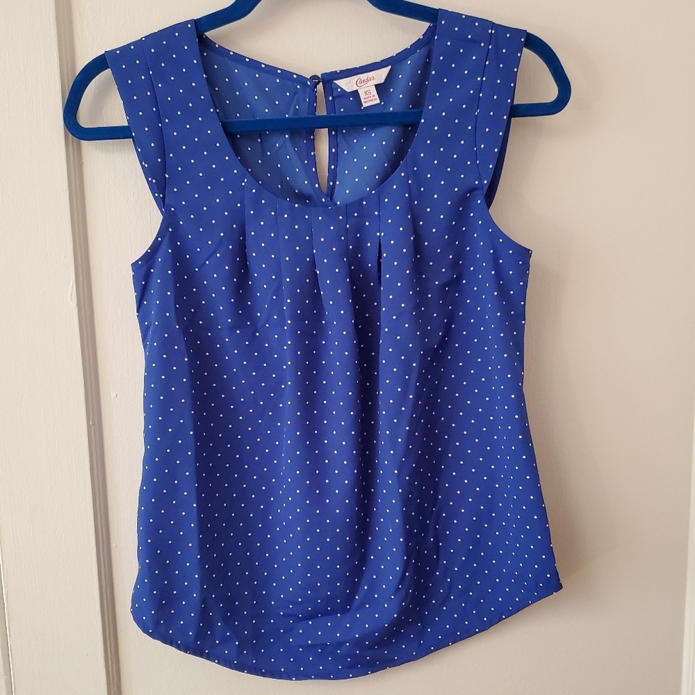 Candie's blue lightweight sleeveless blouse top XS